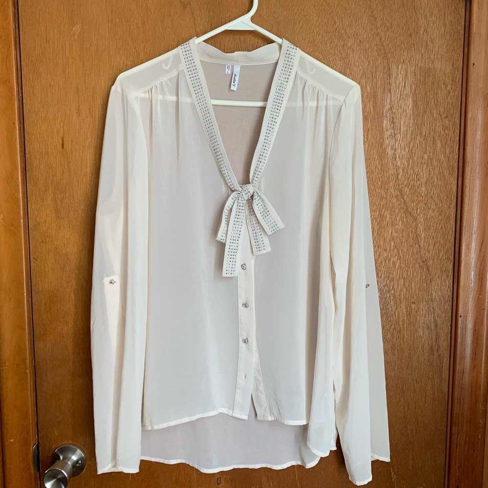 🦋 2/$22 or $15 🦋 Sheer Sequined Blouse Sz. L